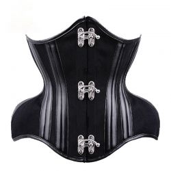 UnderBust Black Leather Corset